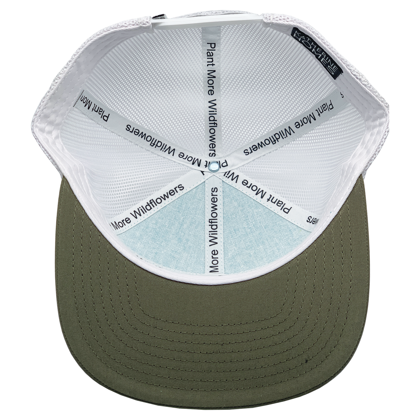 Iris Flowers | 7 Panel | Pea | Teal | 100% White Recycled Mesh