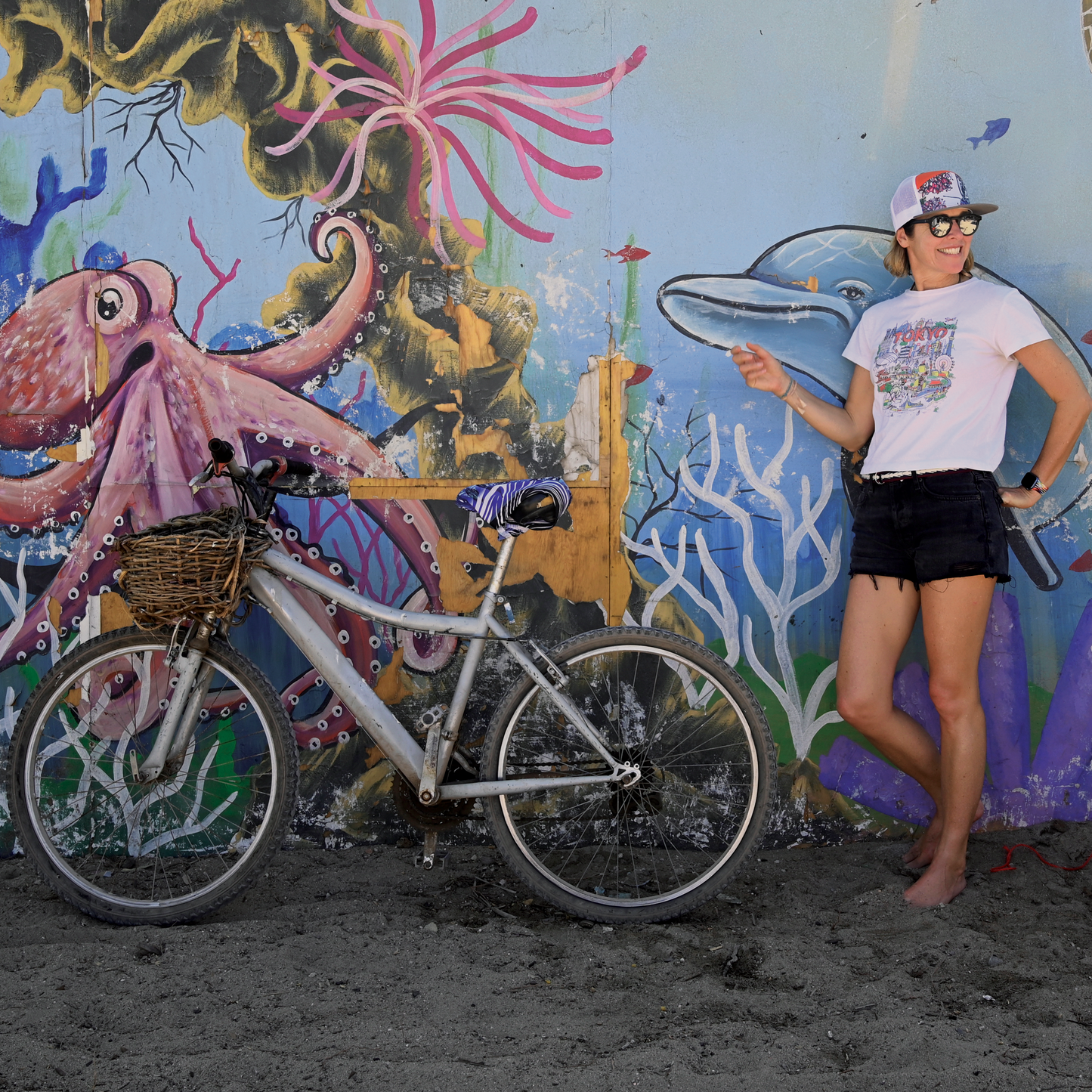 El Segundo Blue Butterfly  | 7 Panel Hat | Grey| Orange | White 100% Recycled Mesh