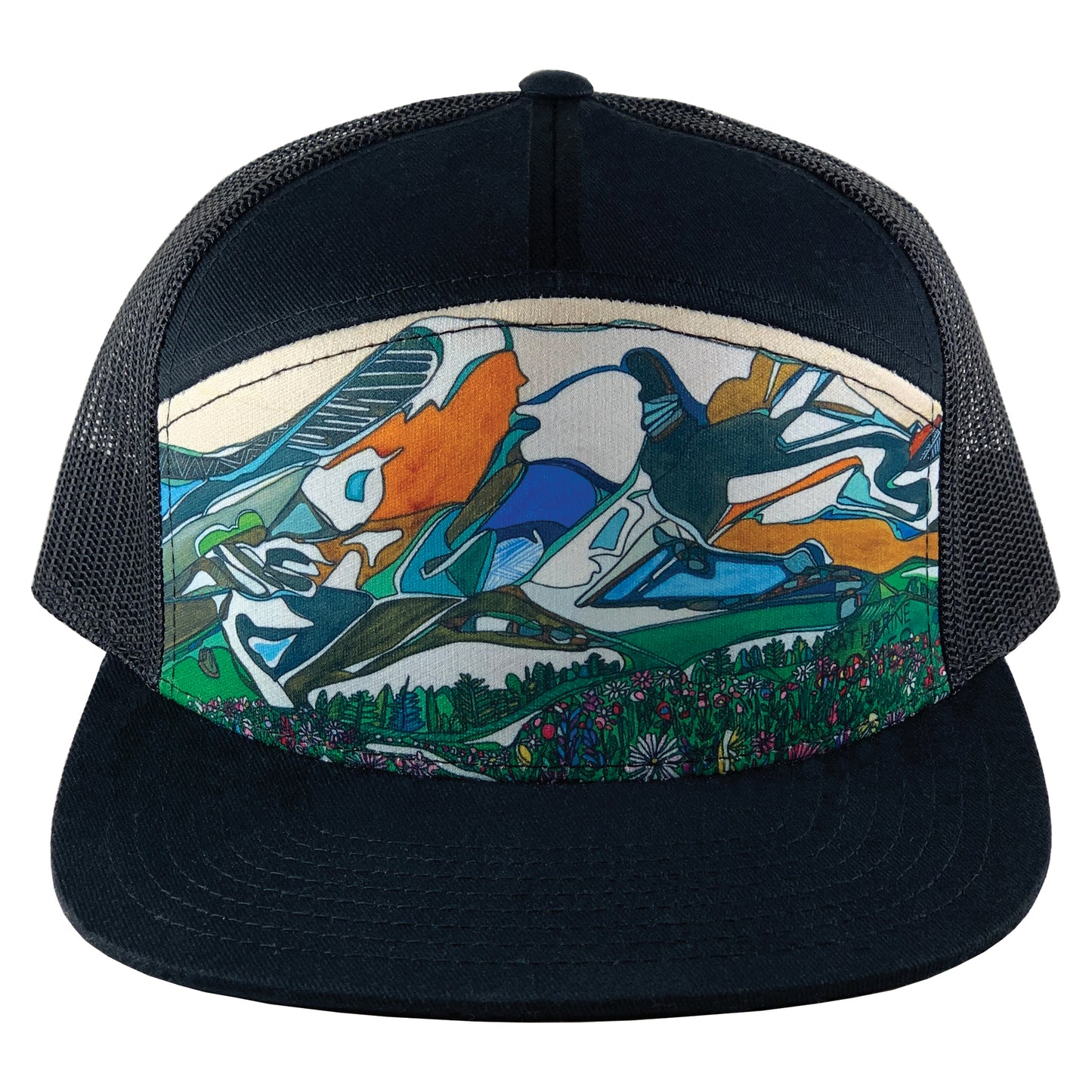 Mount Rainier 7 Panel Trucker Hat | 100% Organic Cotton + 100% Recycled Mesh