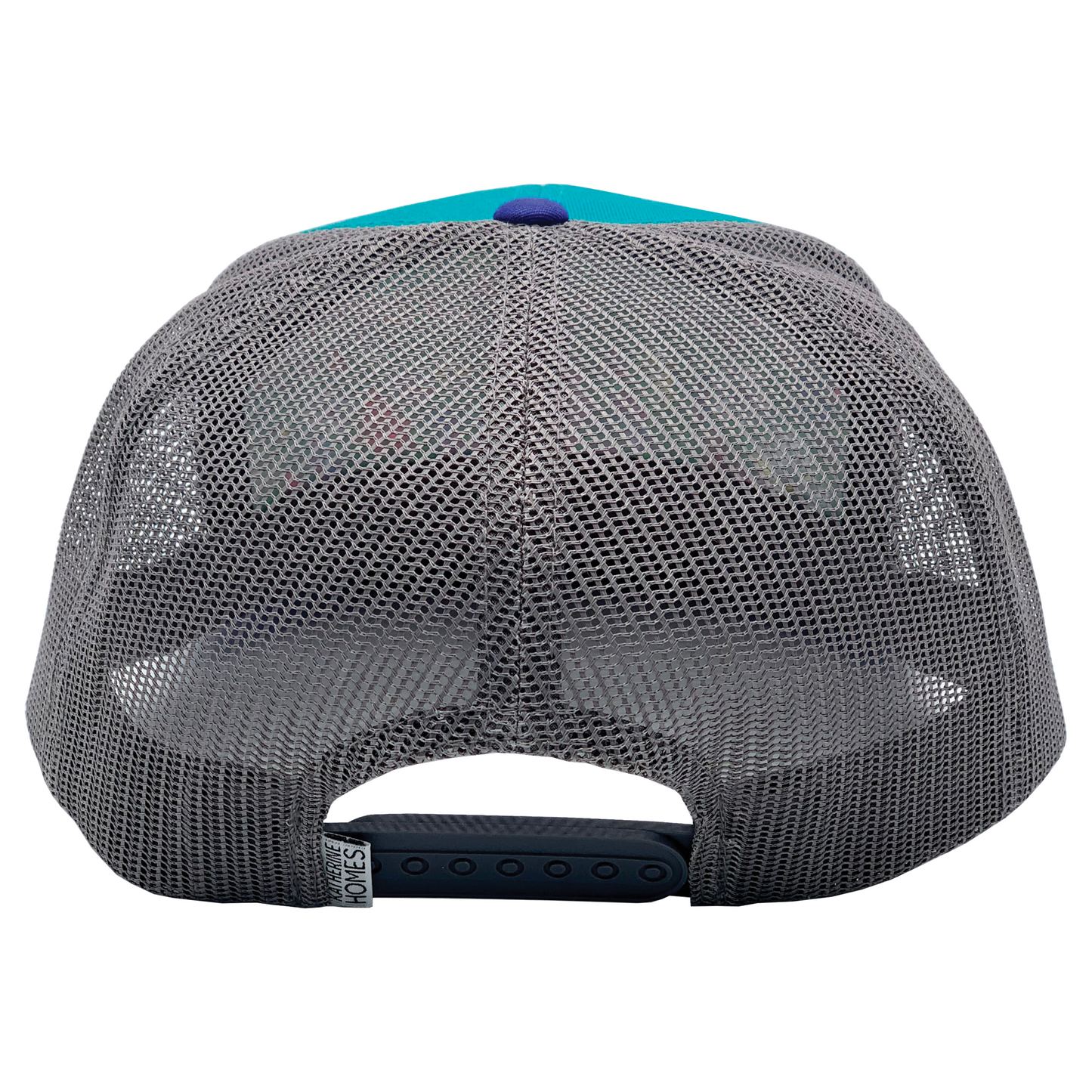 Rainier Bloom 7 Panel Trucker Hat |  Purple | Teal | Grey 100% Recycled Mesh