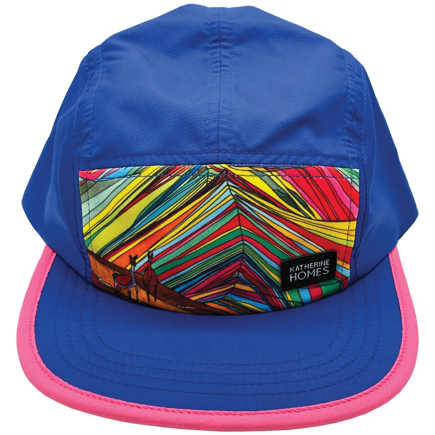 Rainbow Mountain and Alpaca,  Peru |  Travel and Running Hat | Royal Blue