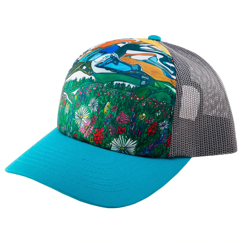 Mount Rainier | Trucker Hat | Turquoise and Grey