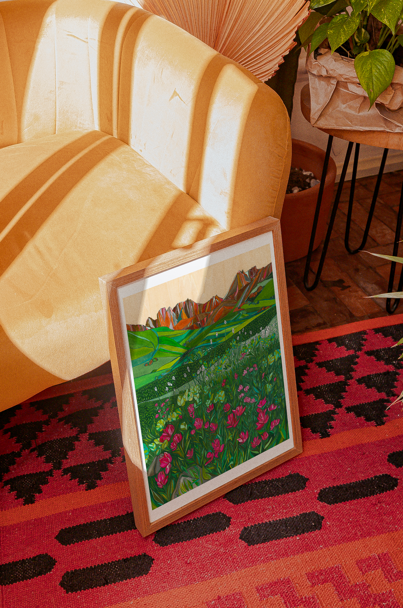 American Basin giclee by katherine homes, print, poster, wildflowers, flowers, indian paintbrush, green, pink, colorful