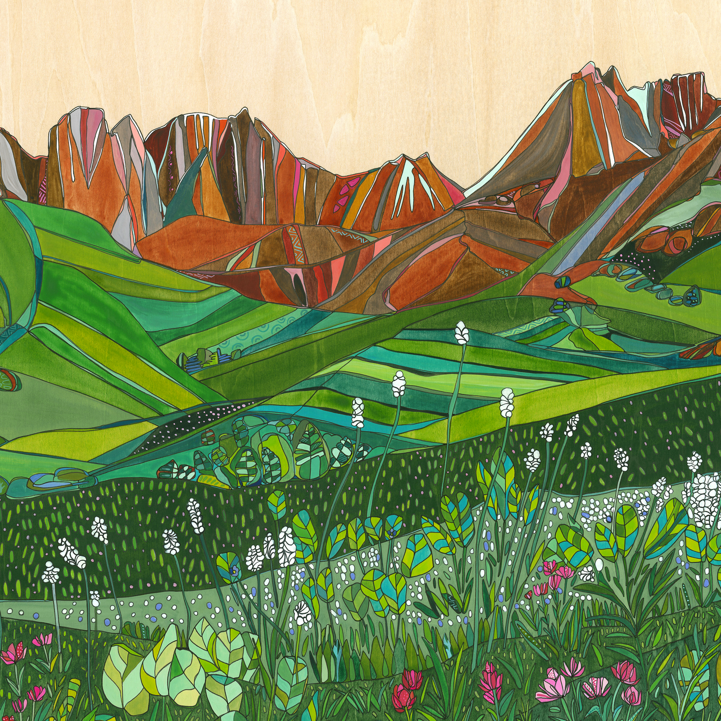 American Basin Wildflowers Painting by Katherine Homes