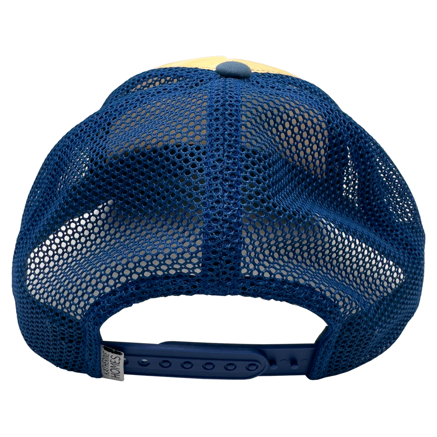 Blue Jay and Cherry Blossom Flowers Trucker Hat Baseball and Mesh Hat by artist  Katherine Homes 