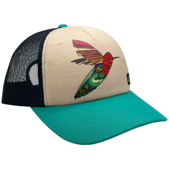 Load image into Gallery viewer, Hummingbird | Teal + Navy | Trucker Hat
