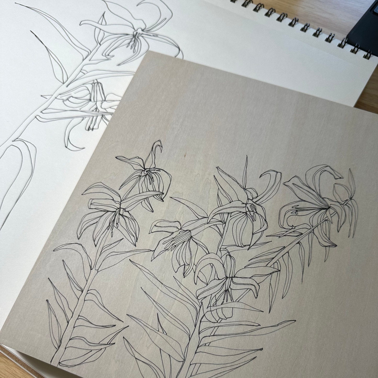 Wild Lilies Print Painting by Katherine Homes 