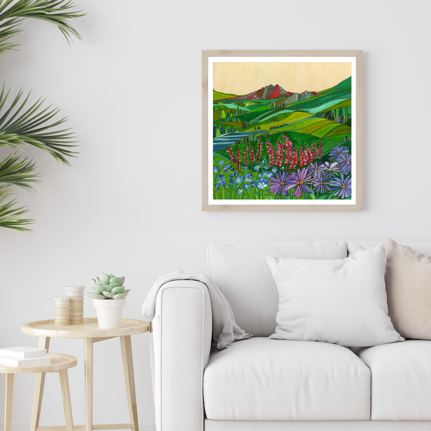 Katherine Homes framed print, Maroon Bells, landscape art, Colorado artist, colorful, watercolor, decorative, home interior