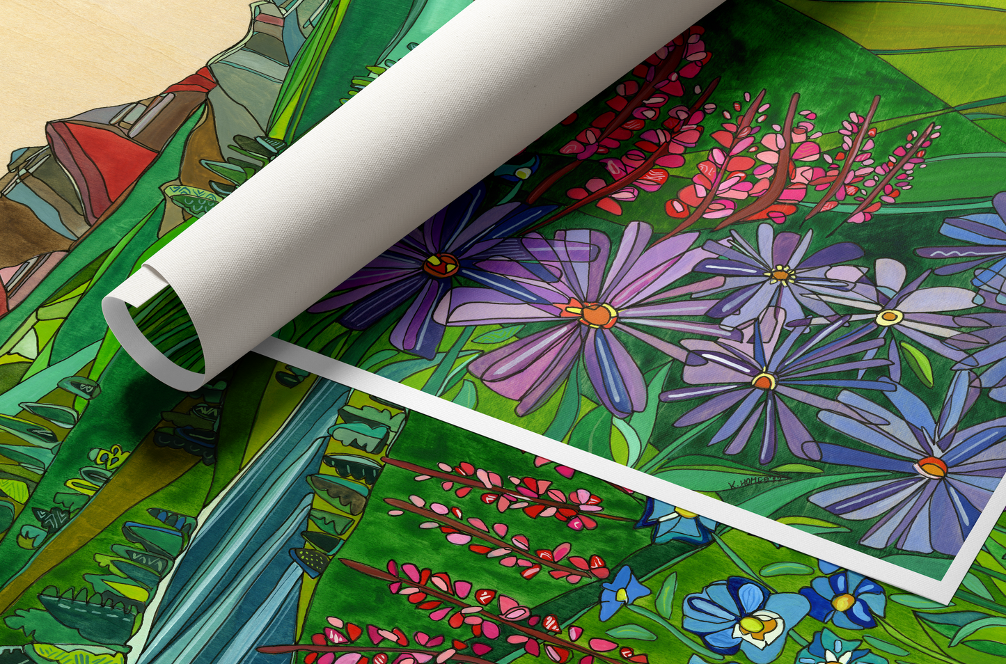 Maroon Bells by Katherine Homes, rolled print, fine art, home decor, flowers, wildflowers, nature, summer