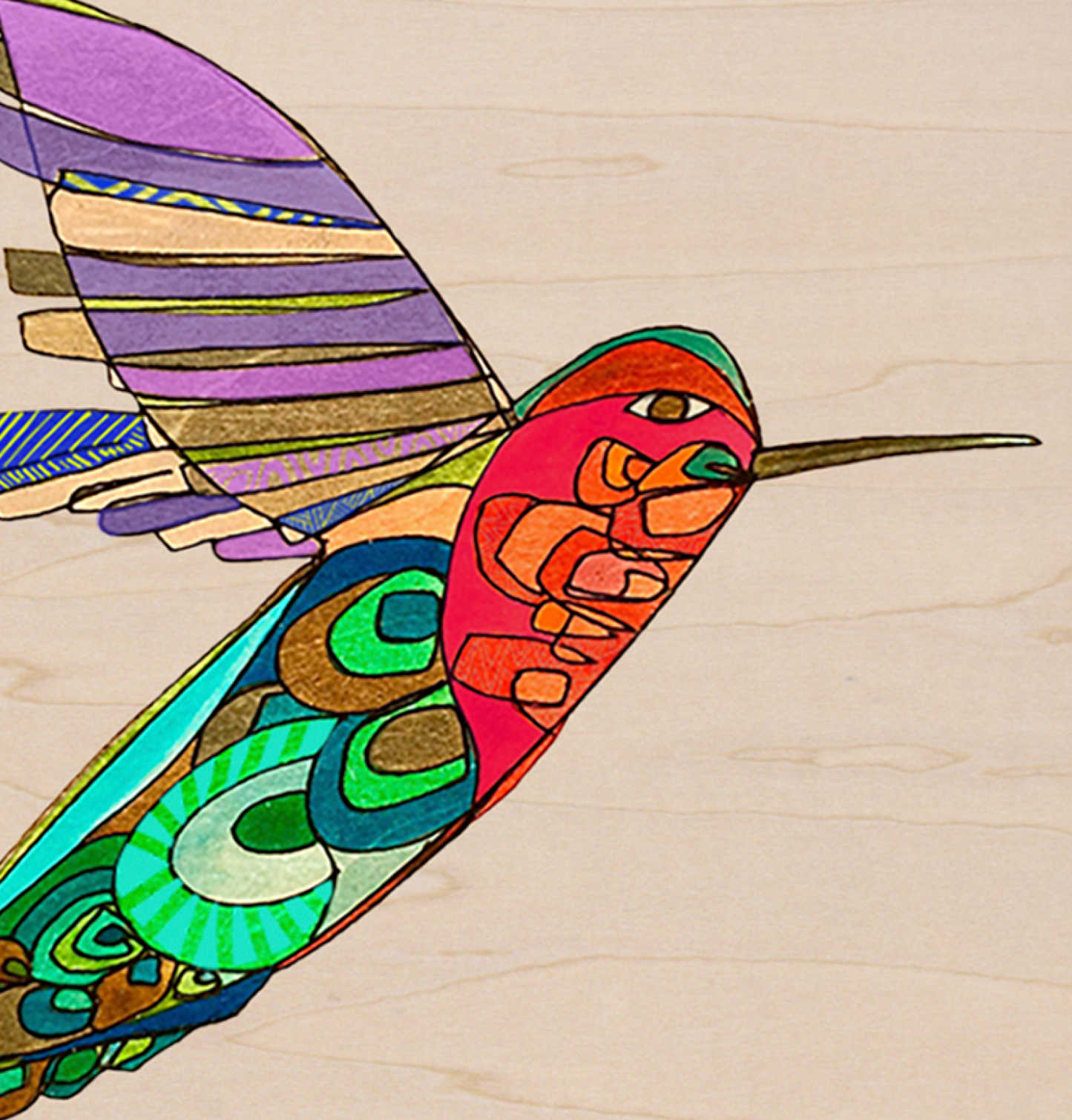 Threatened Ruby Throated Humming Bird by artist  Katherine Homes