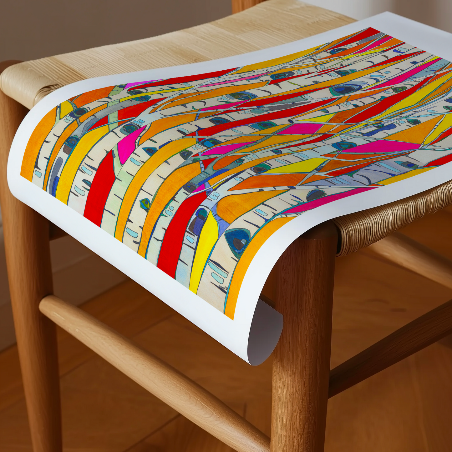 Katherine Homes print, fine art reproduction, giclee, forest, aspen trees, color