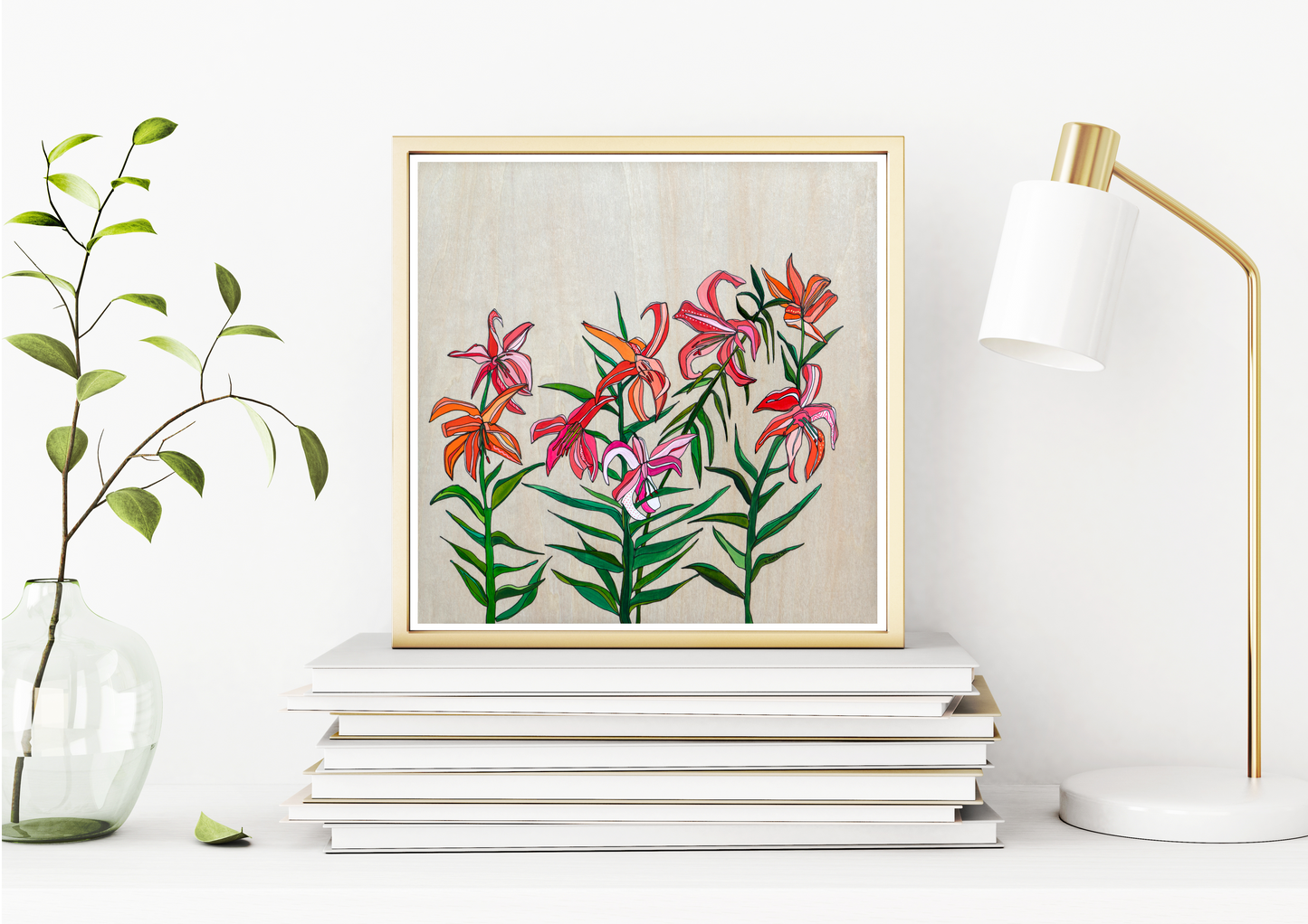 Wild Lilies Print Flowers Home Decor Painting by Katherine Homes, flowers, floral art, giclee, watercolor