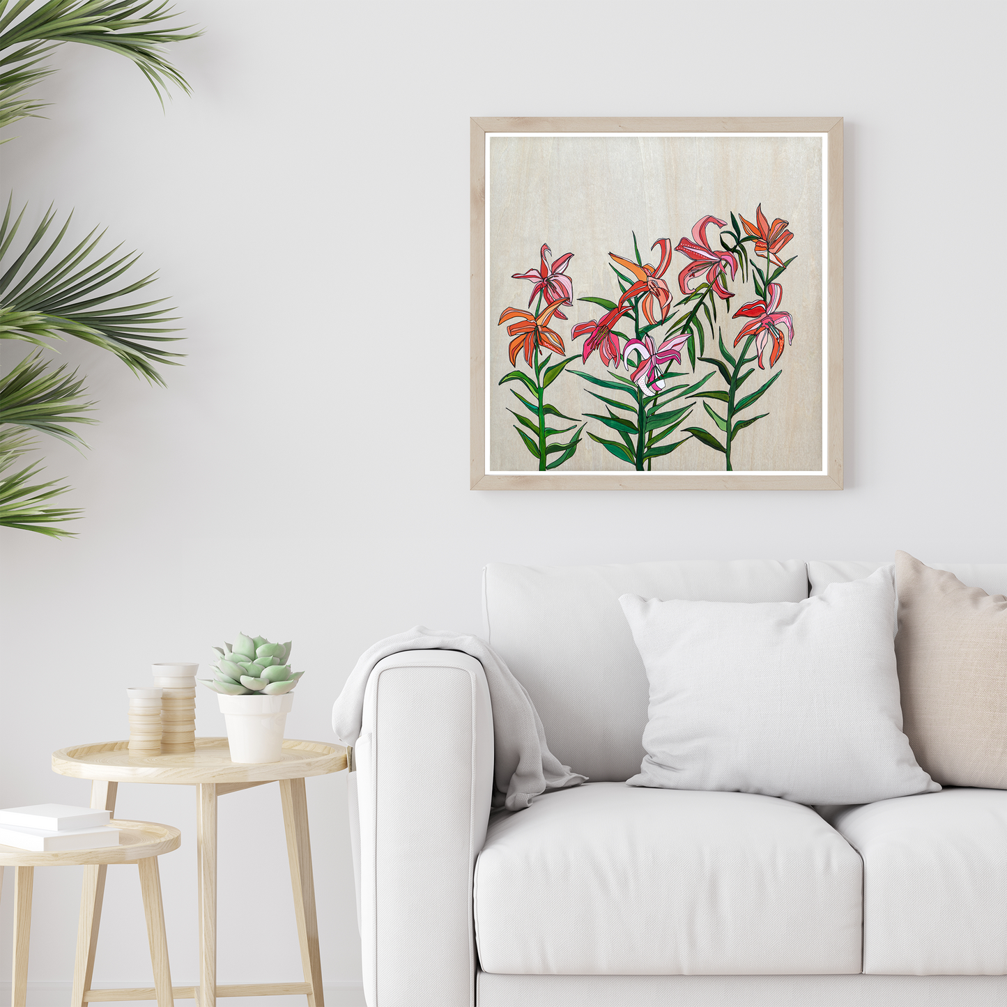 Wild Lilies Print Flowers Home Decor Painting by Katherine Homes, floral, wildflowers, living room, above couch, watercolor