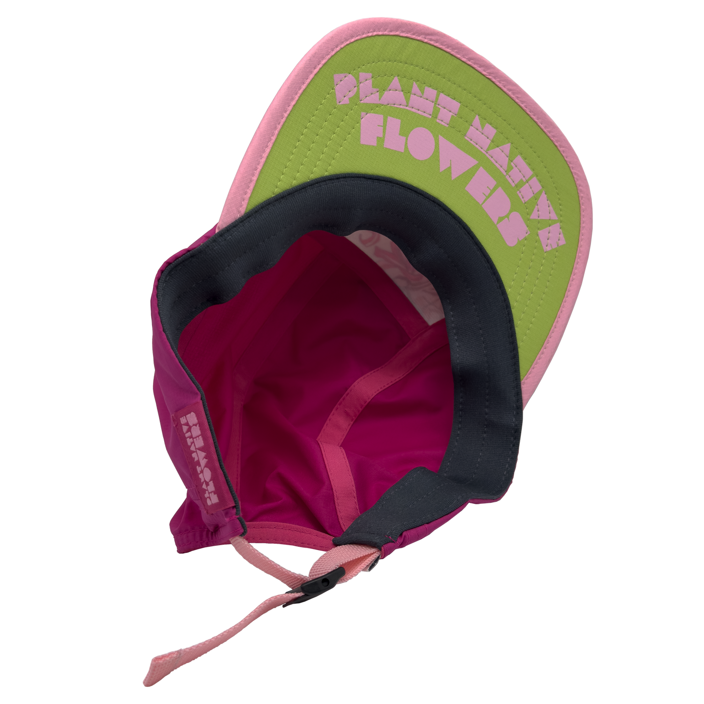 Plant flowers, Running Hat, Sun Protection, Lily Flowers, Pink, Lime,  Baseball Cap adjustable strap by Katherine Homes