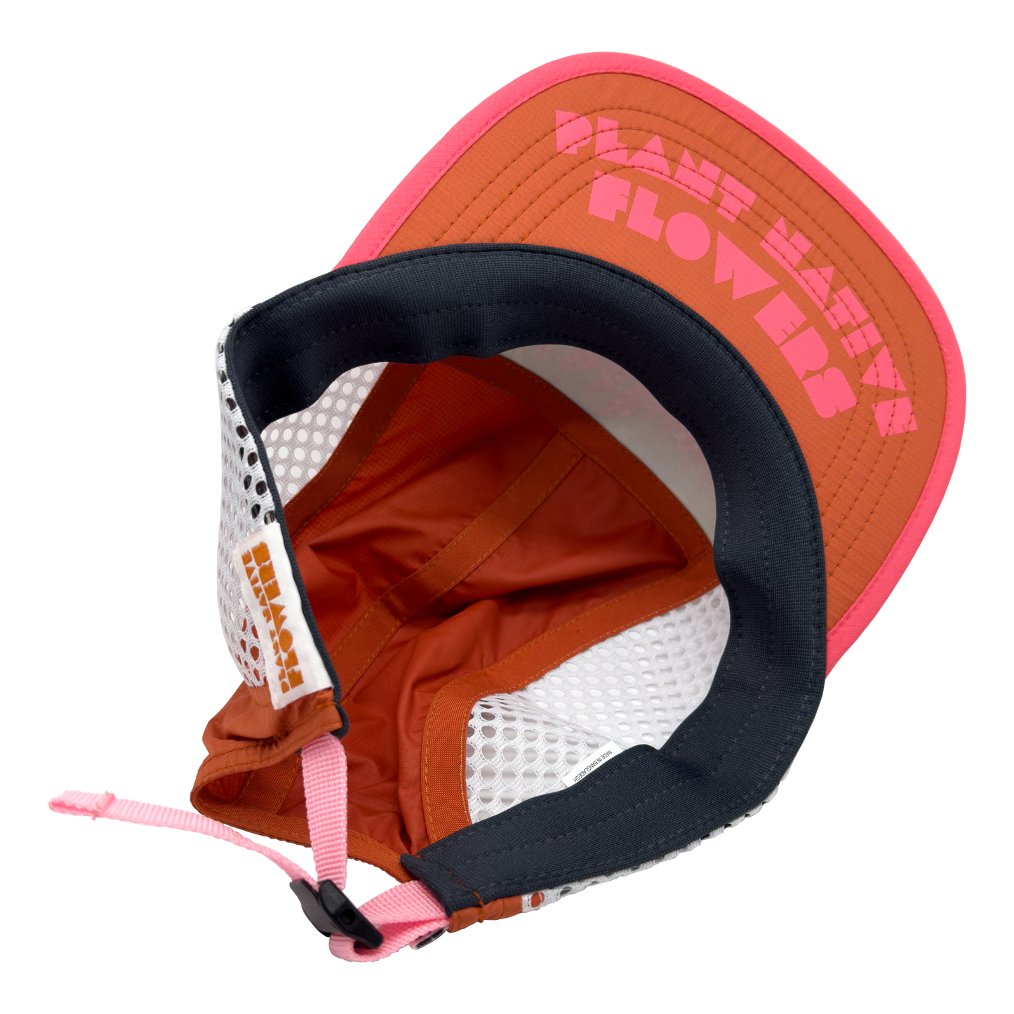 Plant Flowers, Running Hat, Baseball Hat, Travel, Maroon Bells, White and Orange, breathable, Adjustable Strap by Katherine Homes 