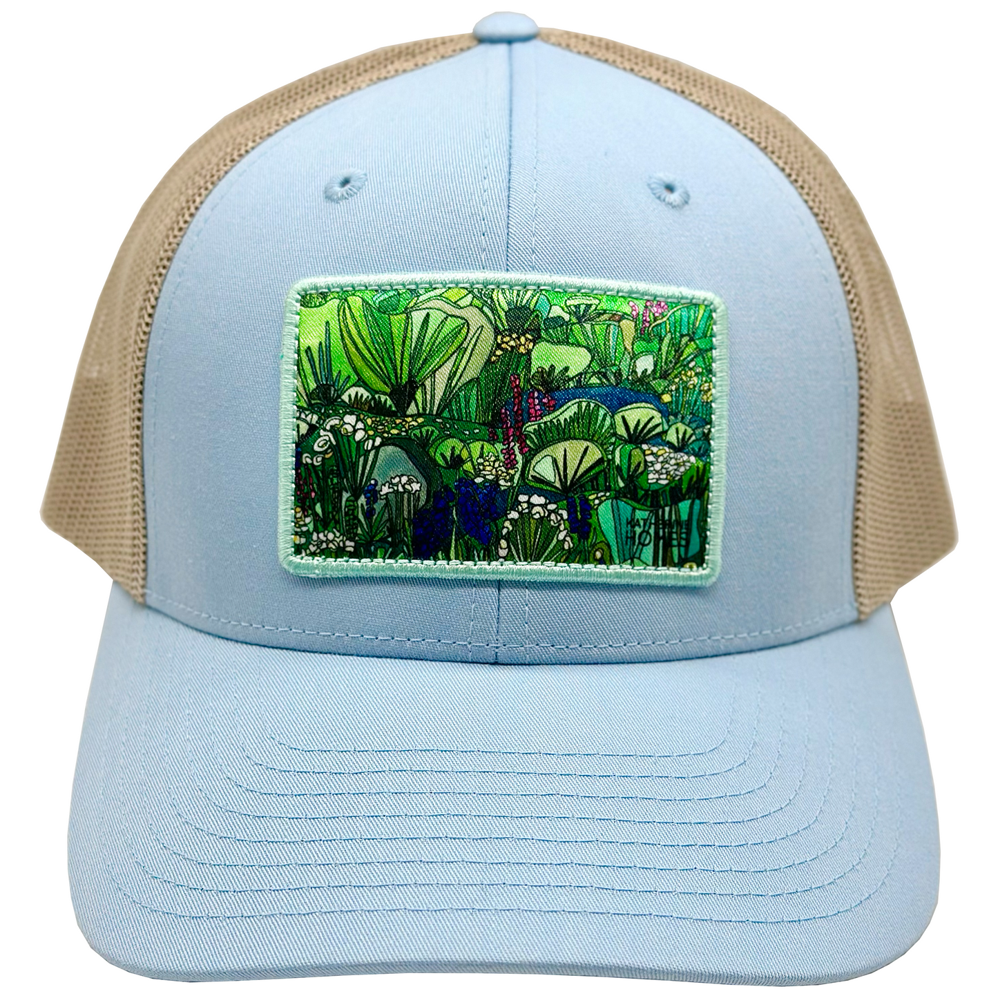 Sagebrush and Mountain Flowers | Baseball Hat | Silver Blue + Tan