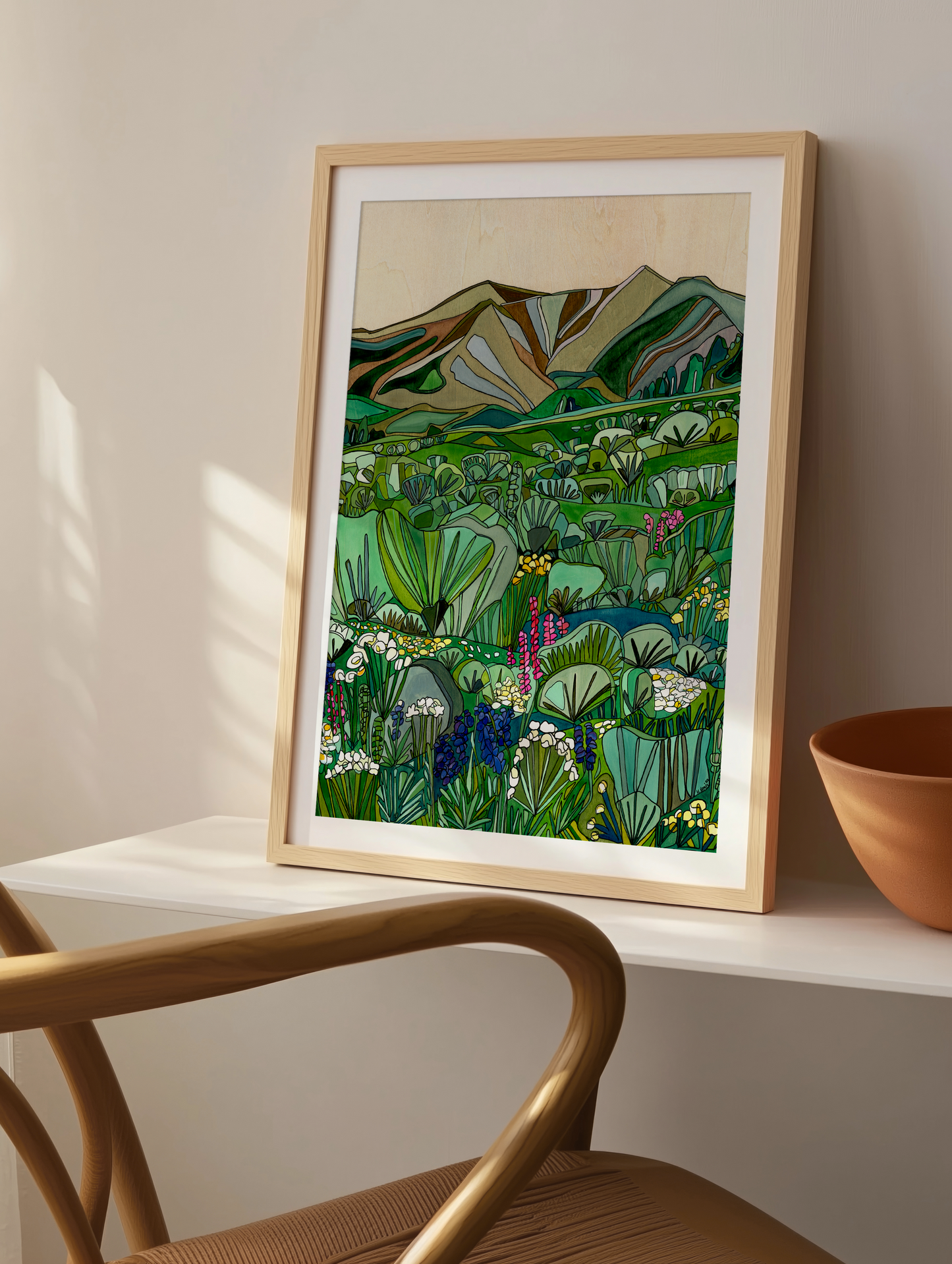 Home Decor Print Sagebrush and Wildflowers  in a frame by Katherine Homes 