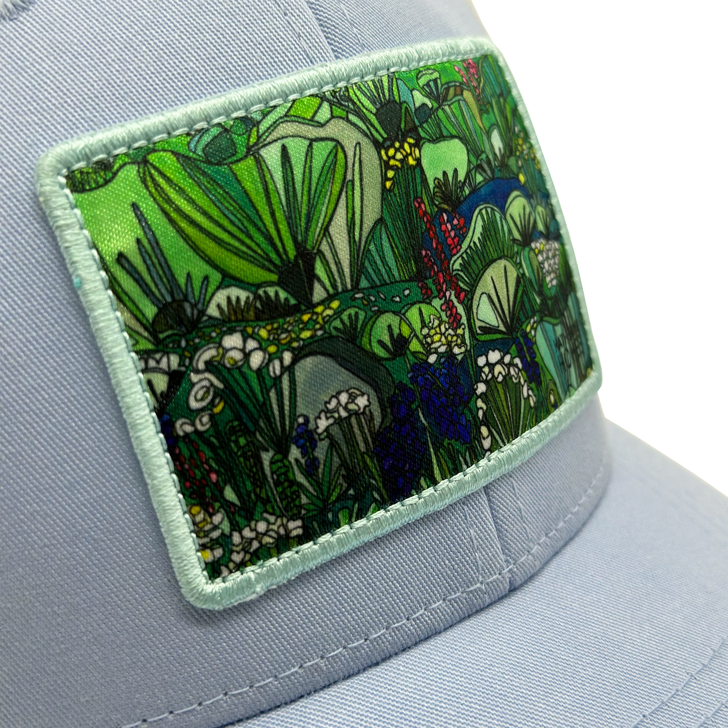 Sagebrush and Mountain Flowers | Baseball Hat | Silver Blue + Tan