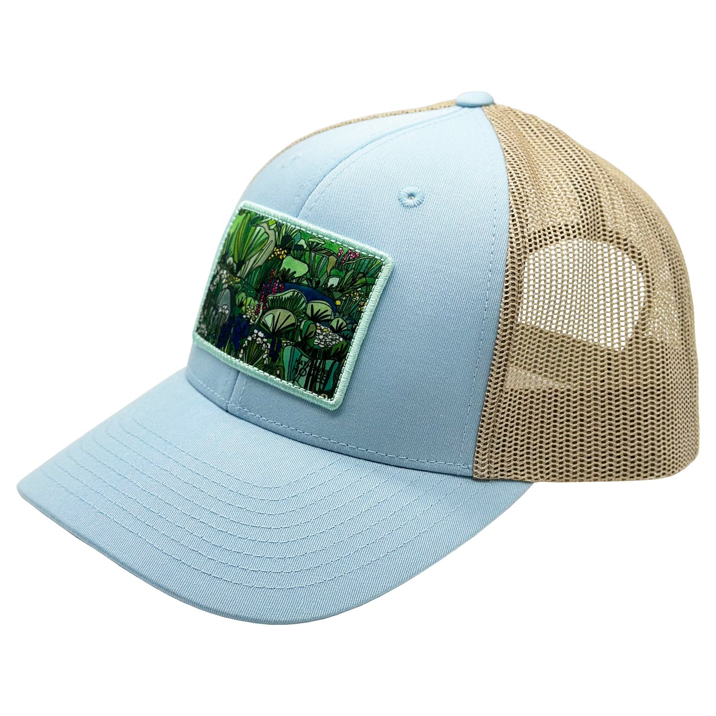 Sagebrush and Mountain Flowers | Baseball Hat | Silver Blue + Tan