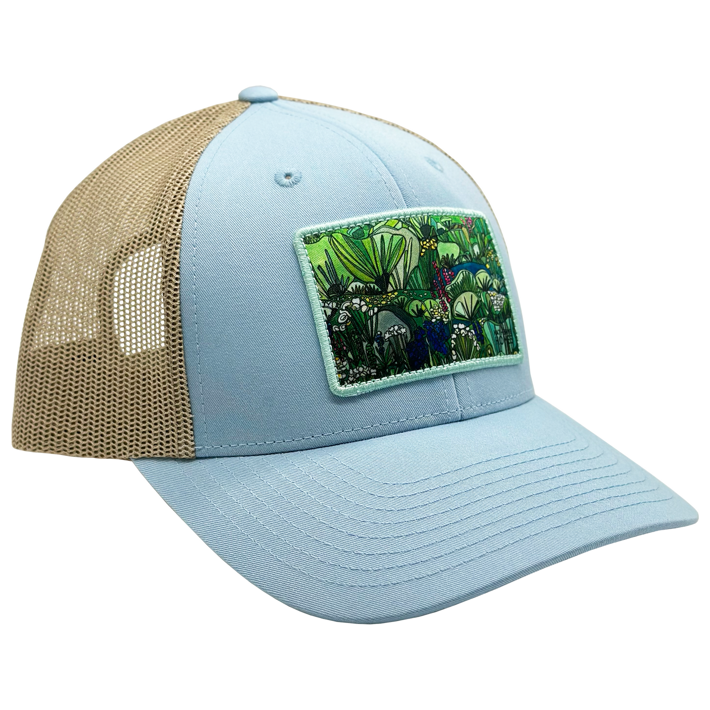 Sagebrush and Mountain Flowers | Baseball Hat | Silver Blue + Tan