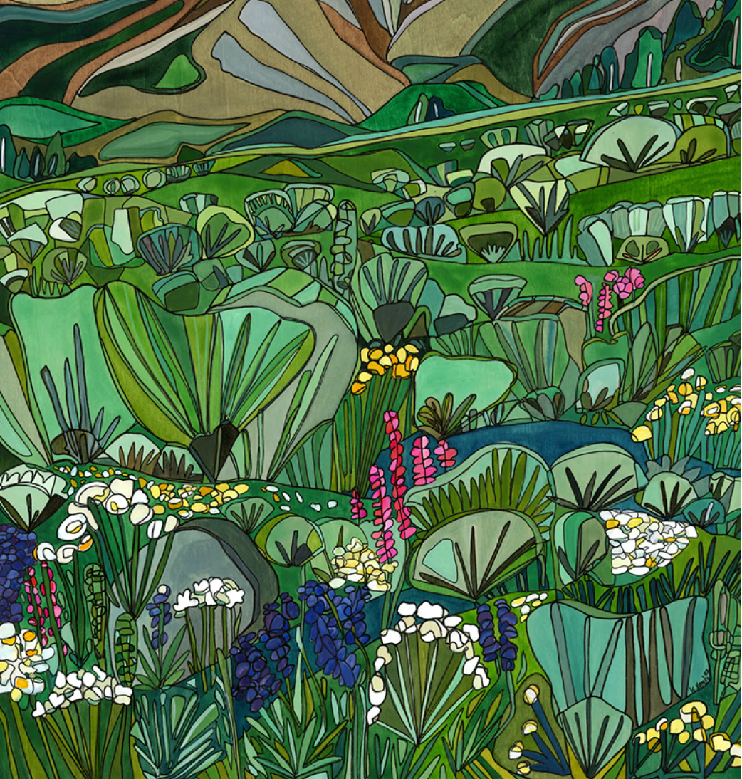 Sagebrush and Mountain Flowers | Baseball Hat | Silver Blue + Tan