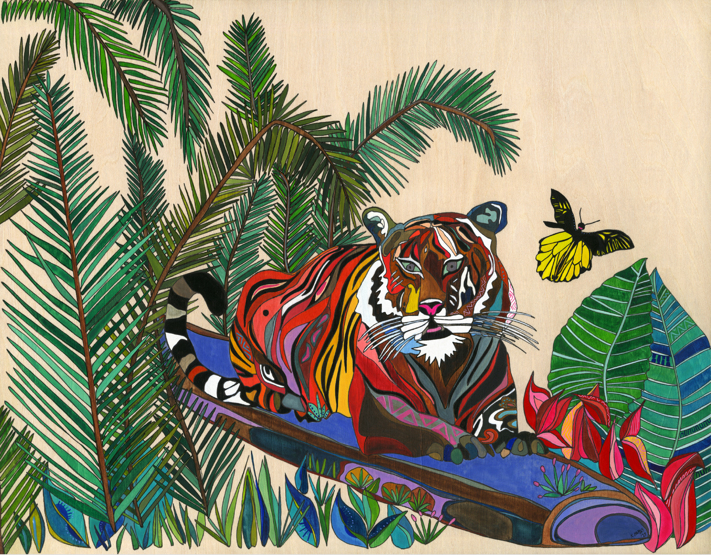 Endangered Sumatran Tiger painting by artist Katherine Homes 
