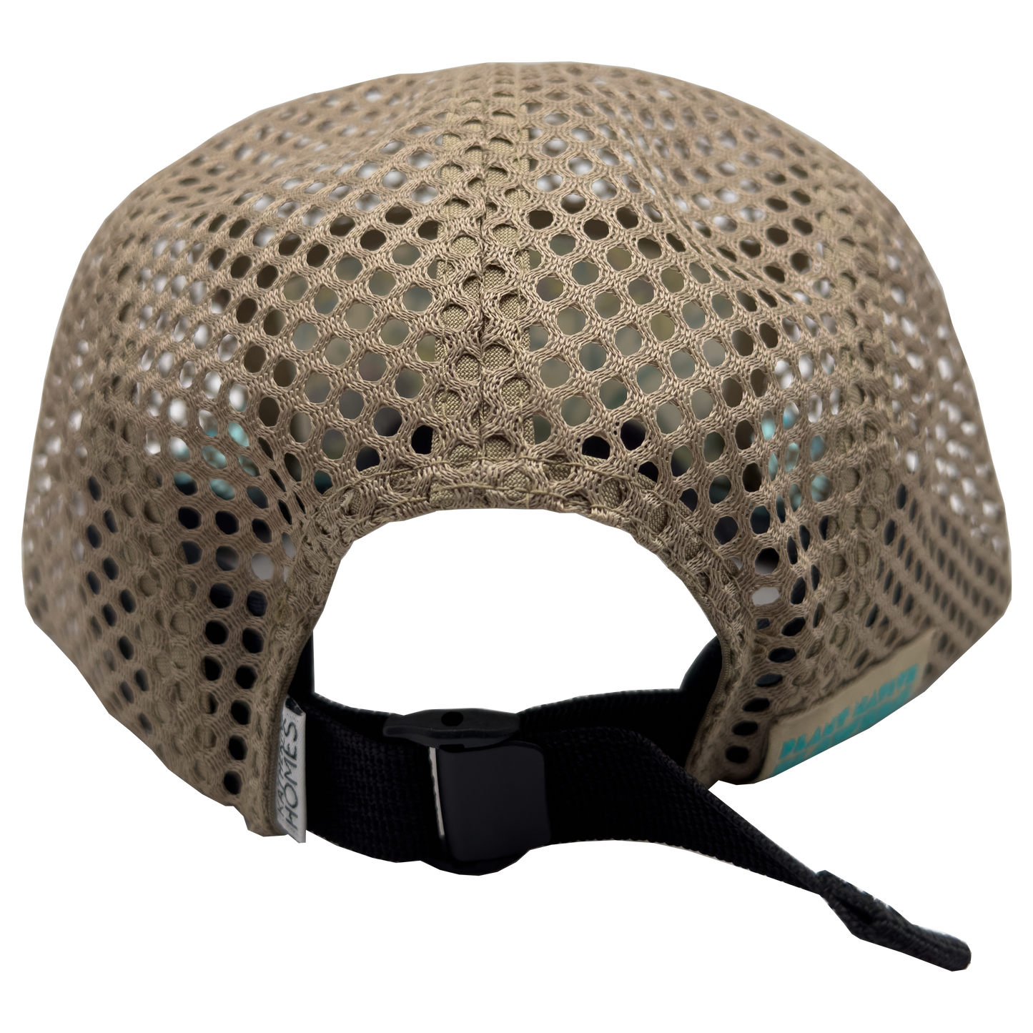 Oat colored mesh back of cap with black adjustable strap, Katherine Homes, sunflowers, one size, outdoor hat