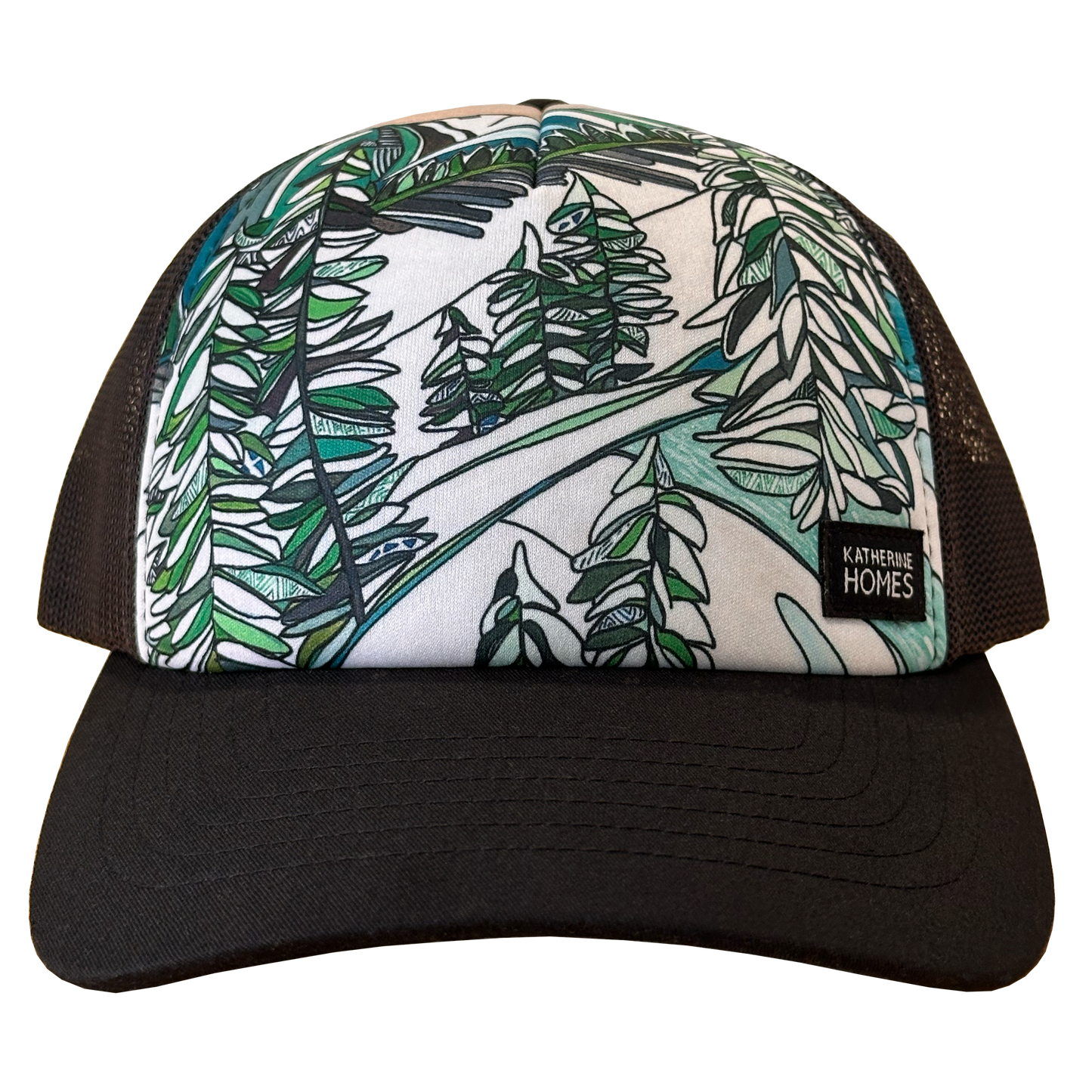 Winter Snowfall Trucker Hat | Recycled Fabrics | Black