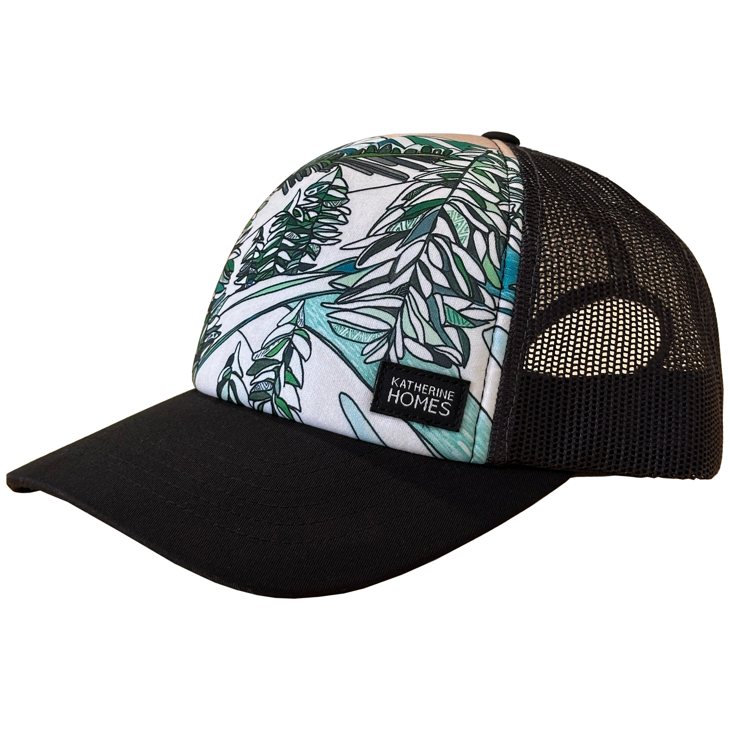 Winter Snowfall Trucker Hat | Recycled Fabrics | Black
