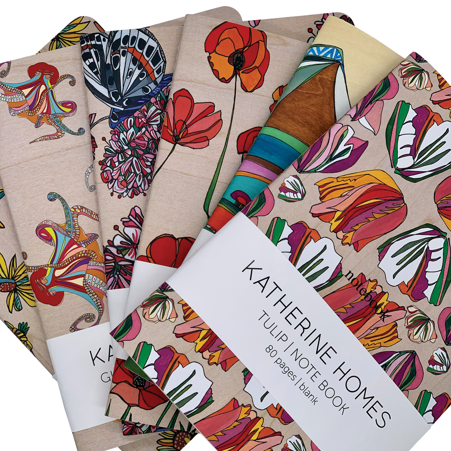Katherine Homes notebook grouping, travel journals, sketchbook, eco-friendly, nontoxic, child-friendly, all ages