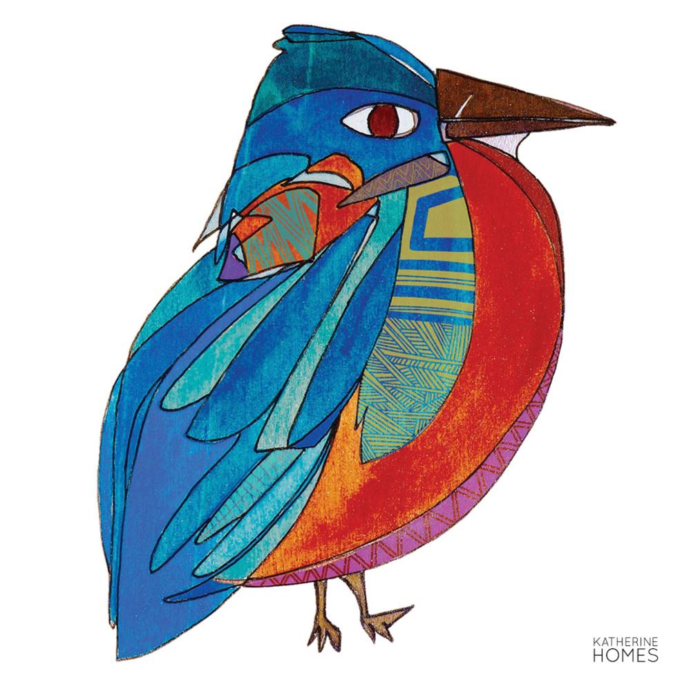 Katherine Homes Eastern Bluebird, artwork, watercolor, painting, wildlife conservation