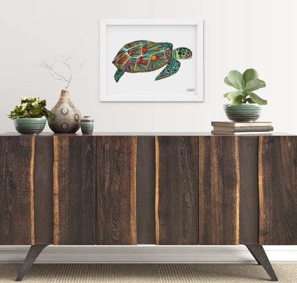 Katherine Homes Green Sea Turtle Print 