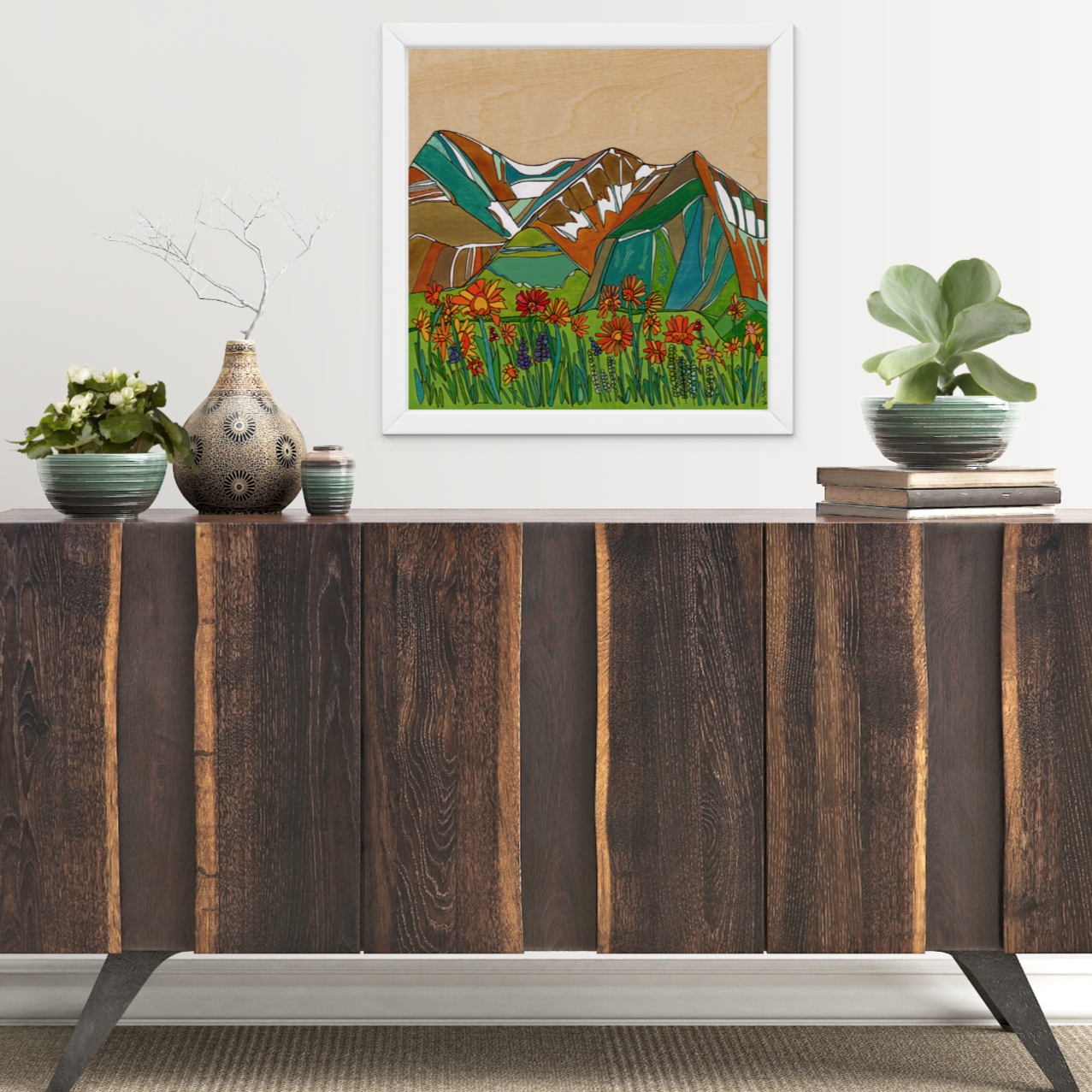 Colorado Daisies Print by Katherine Homes, giclee, mountains, summer, flowers, wildflowers, daisy
