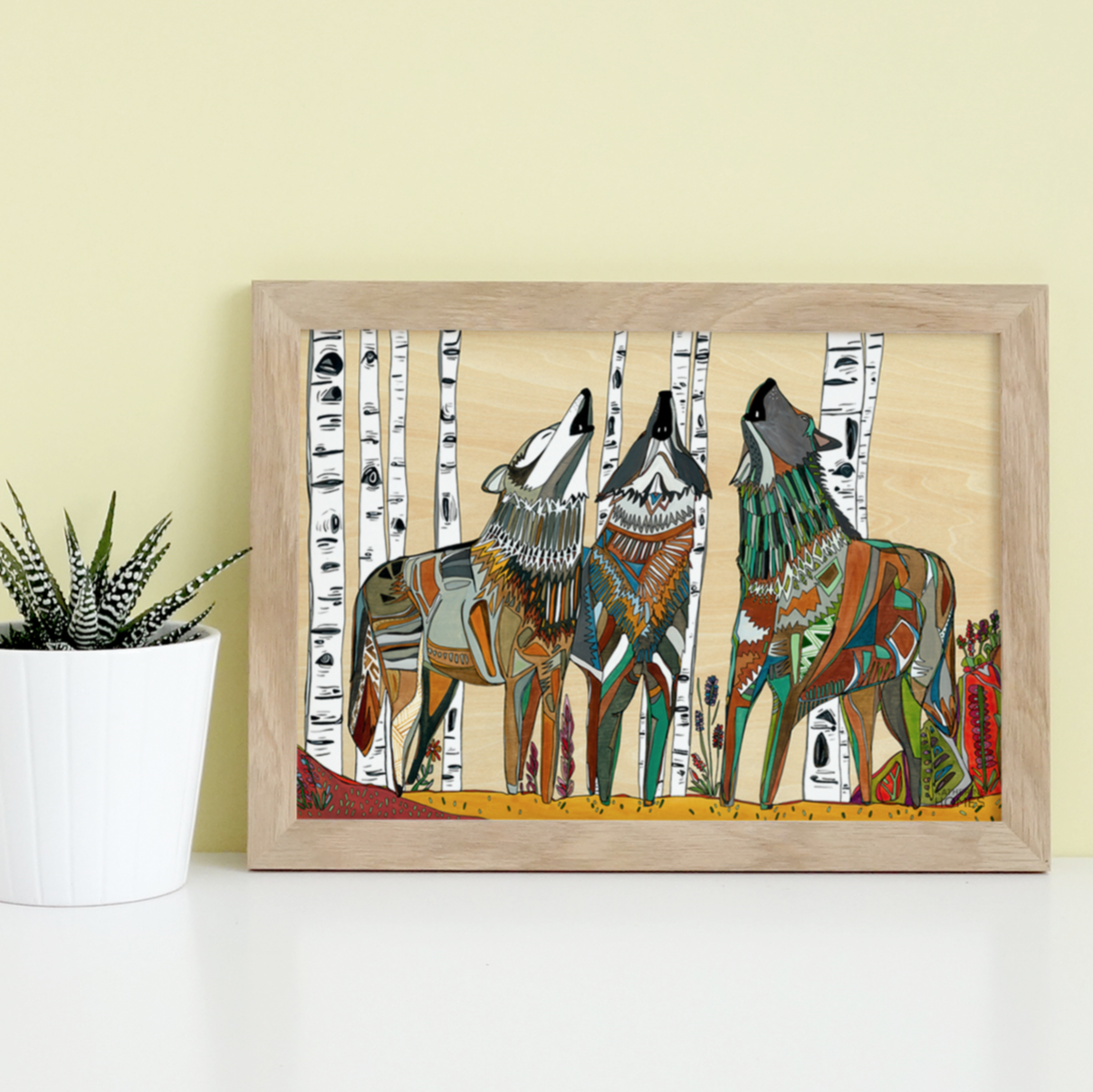 Grey Wolves by Katherine Homes, wolves, animals, wildlife, artwork, decoration
