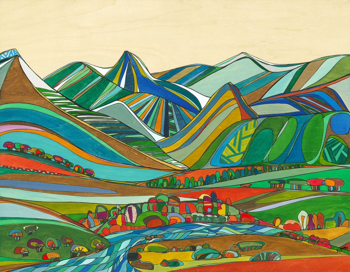 Katherine Homes Oh Be Joyful valley, mountain, artwork, giclee, fine art reproduction, nature, beauty