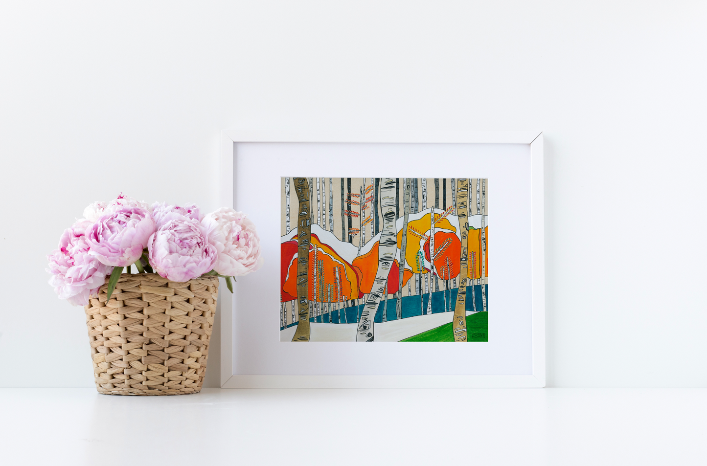 Snowy Aspen Trees by Katherine Homes, fine art print, reproduction, giclee, home decor