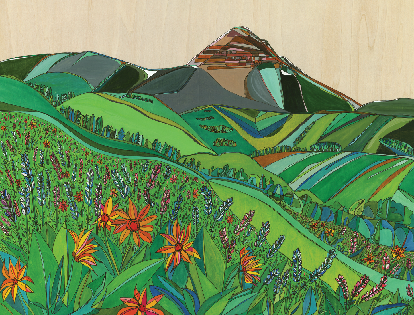 Teocalli Mountain by Katherine Homes, Crested Butte, watercolor painting, Colorado landscape, beauty, nature