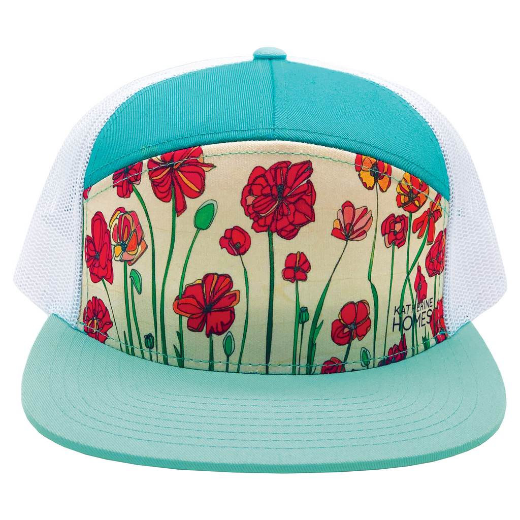 Poppies | 7 Panel Hat | 100% Recycled Mesh | KATHERINE HOMES