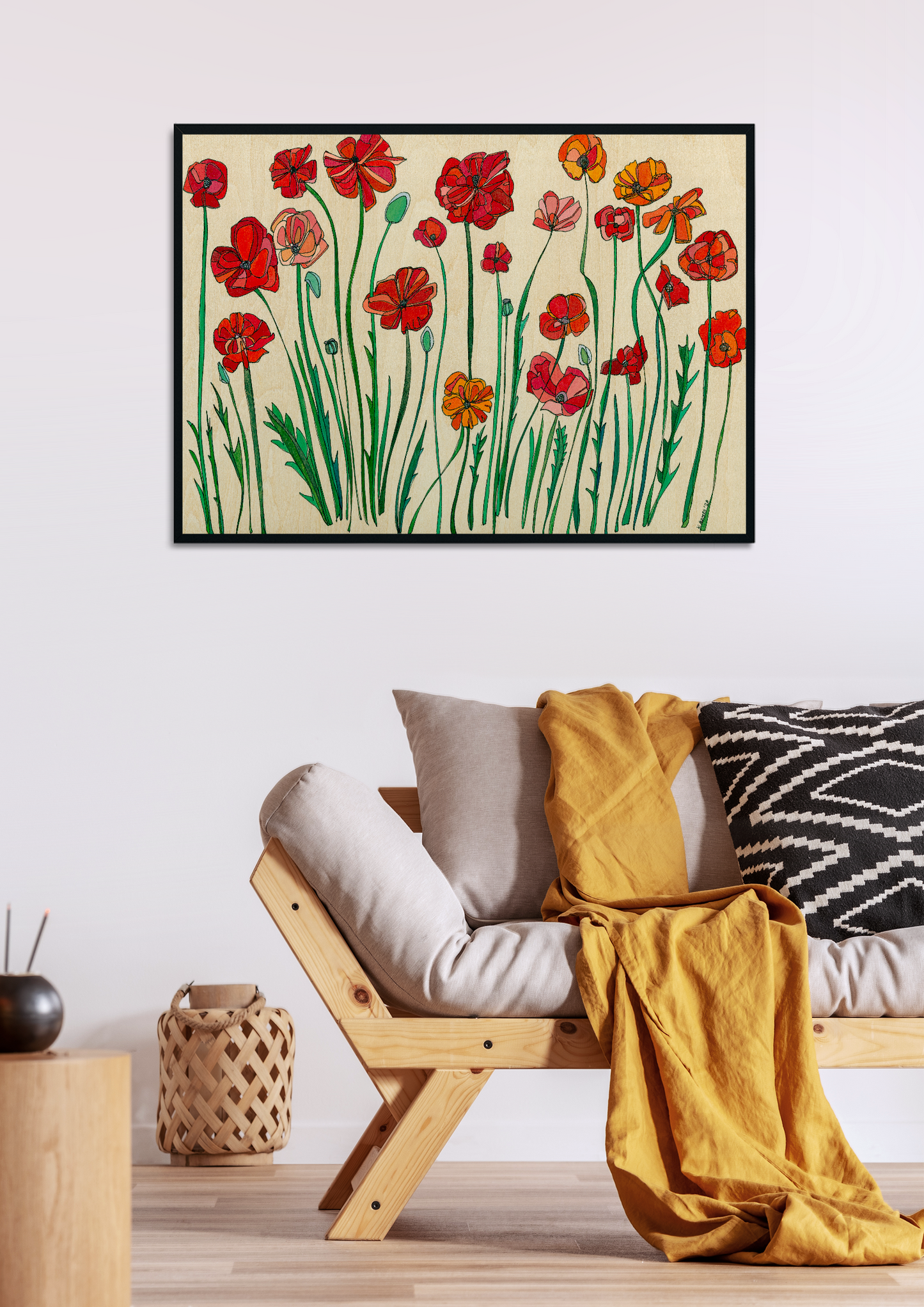 Katherine Homes Poppies Fine Art Print, Giclee, Reproduction, Home Decor