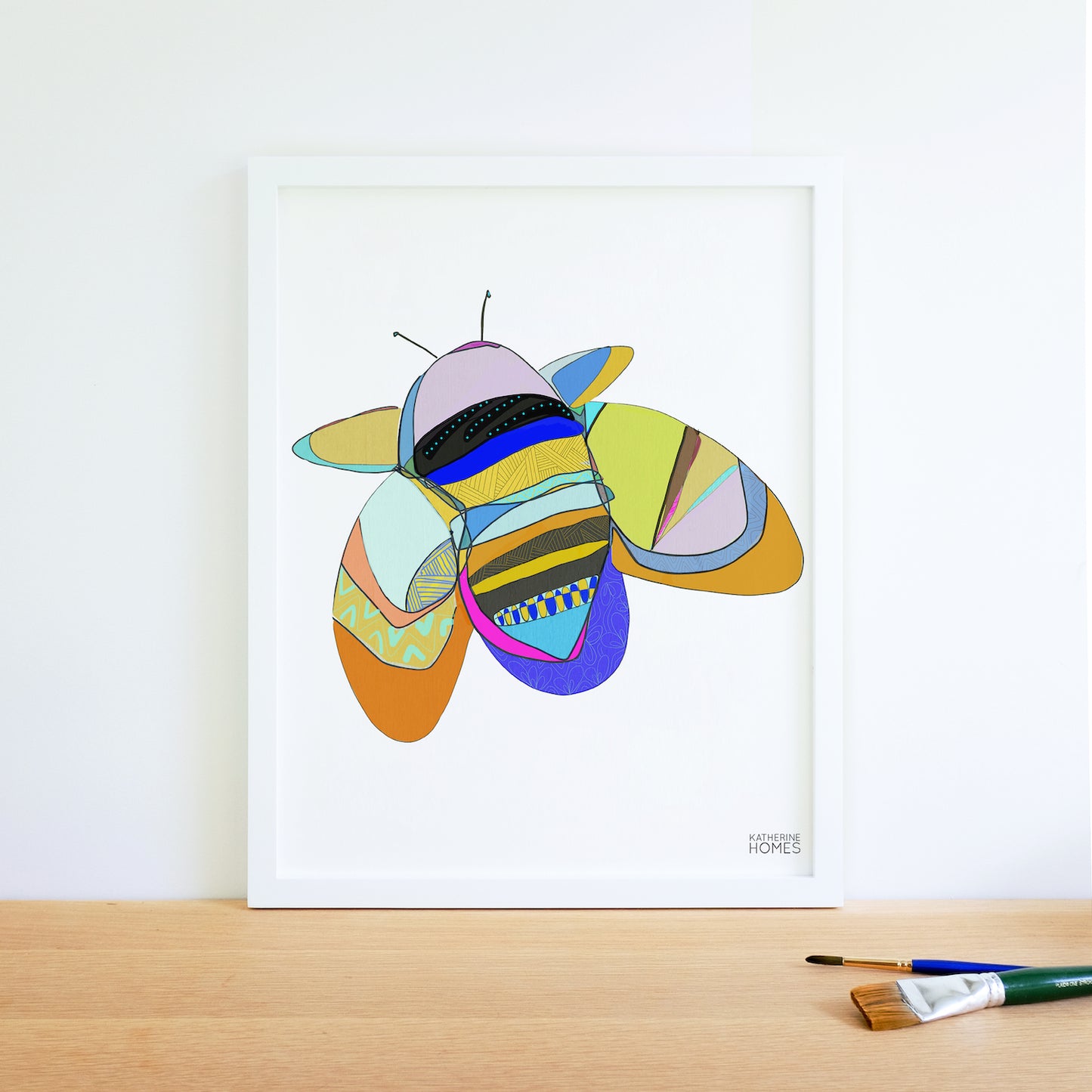 Katherine Homes Rusty Patched Bumble Bee Print, giclee, fine art reproduction, conservation, functional art