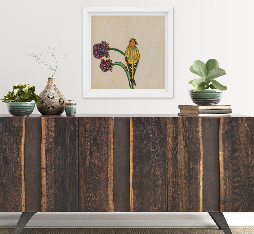 Goldfinch and Thistle Print by Katherine Homes 