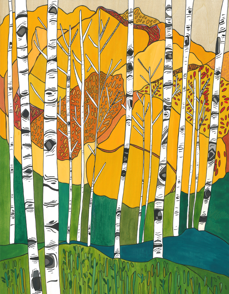 Aspen Trees Print by Katherine Homes 