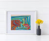 Katherine Homes Grizzly Bear and Salmon | Print 