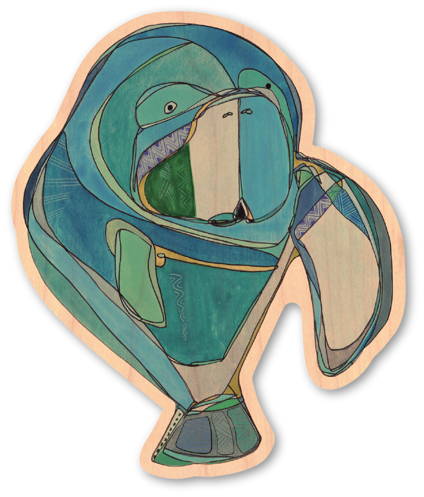Katherine Homes Manatee Wood Sticker 