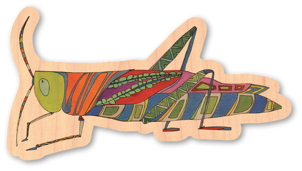 Katherine Homes Grasshopper Wood Sticker